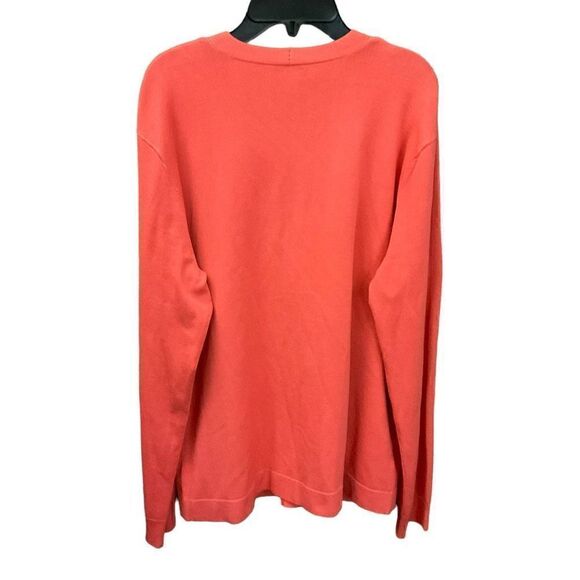 Doncaster Cardigan Button Down Front Silk Blend Orange Red Coral Women Large - Picture 2 of 12